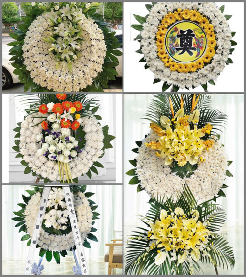 广东江门市台山市台城街道南坑村花圈速递